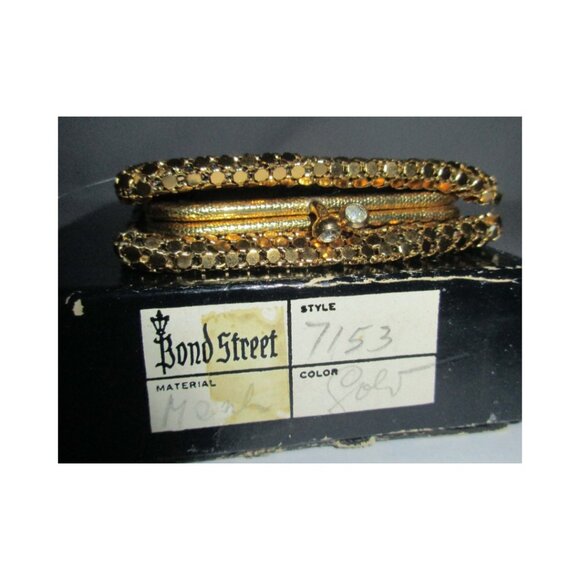 Vintage 40s Bond Street Ltd Gold Mesh Wallet Coin Purse New wBox Germany US Zone - Picture 8 of 10